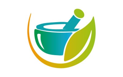 Herbal Medicine Bowl Logo for Ayurvedic and Natural Treatment