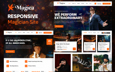 Magica - Modelo de site premium para mágicos, palestrantes e artistas.