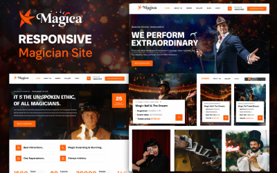 Magica - Modelo de site premium para mágicos, palestrantes e artistas.