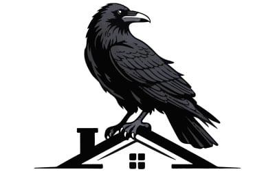 Raven design for realistic logo