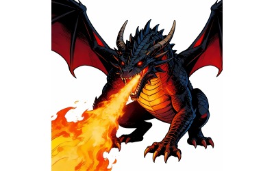 Dragons Fantasy Artificial Intelligence Image (Ai Illustration Image + Vector Line Art)