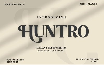 HUNTRO – Elegante Retro-Serifenschrift