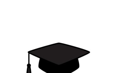 Icono de birrete de graduación negro