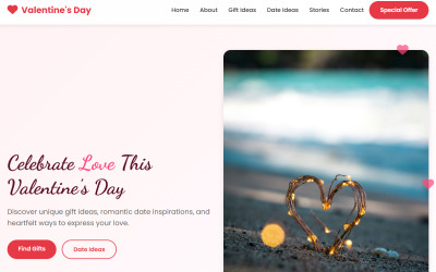 День святого Валентина | Шаблон целевой страницы |
