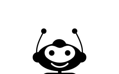 Icono de chatbot robot amigable para servicio de atención al cliente