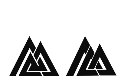 Geometric Triangle Logo Design With Interlocking Nested Triangles, Abstract Mountain Shapes
