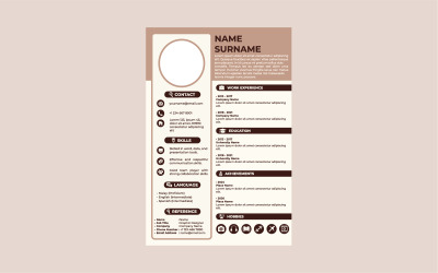 Simple &amp;amp; Minimalist Resume CV Template - Professional Earth Tone Career Document Kit