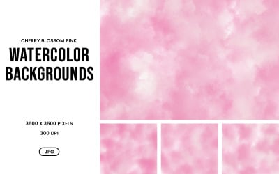 Watercolor Background Set – Cherry Blossom Pink Soft Abstract Textures