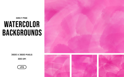 Watercolor Background Set – Girly Pink Soft Abstract Textures