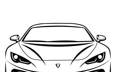 Bold Front View Of A Sleek Sports Car Illustration For Auto, Design, And Marketing