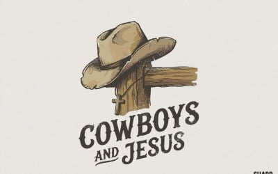 Cowboys And Jesus PNG, Western Christian Shirt PNG, Rustic Faith T-Shirt Design, Cowboy Hat Art for