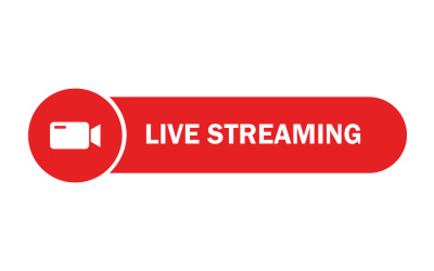 Live Streaming Button Banner With Video Camera Icon For Online Broadcasts