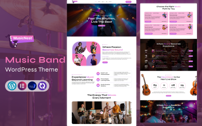 MusicNest – Zeneiskola, zenekar és élő rendezvény WordPress téma