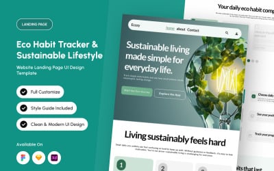 Ecozy - Minimalist Sustainable Habit Landing Page