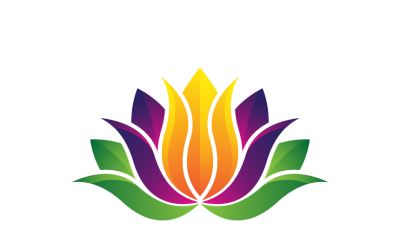 Lotus Flower Logo Template Colorful Gradient