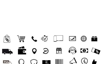 Minimalist E-ticaret Alışveriş Teslimat Hattı Simge Seti