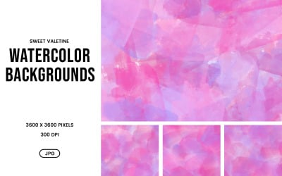 Set di sfondi ad acquerello – Dolci texture rosa e viola per San Valentino