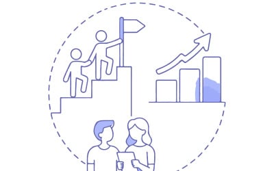 Ilustracja przedstawiająca cykliczny coaching kariery