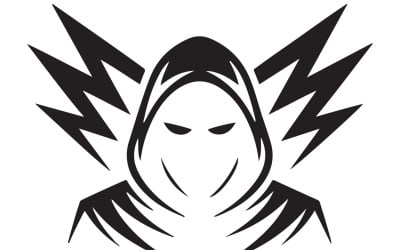 Зловісний векторний дизайн фігури в капюшоні