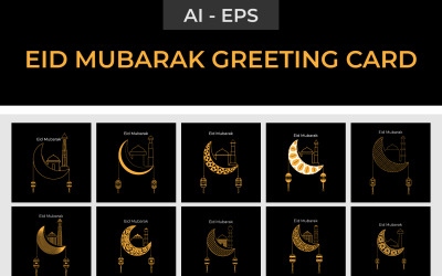 Eid Mubarak Greeting Card and Social Media Design