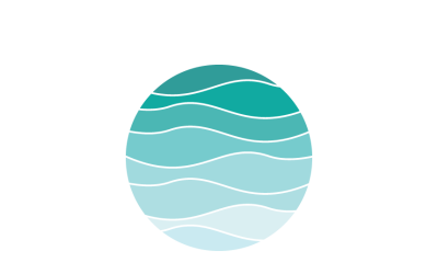 Logo-sjabloon met watergolven, moderne oceaan en zee