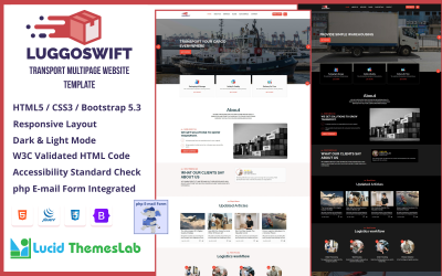 Luggoswift – Mehrseitige Website-Vorlage für Umzug und Transport