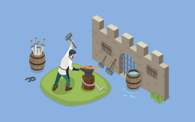 Ortaçağ demircisi, silah yapımı