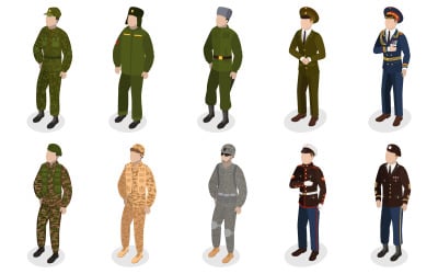 Askeri personel, üniformalı karakterler