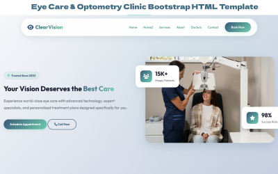 Modèle HTML Bootstrap pour clinique de soins oculaires et d&amp;#39;optométrie