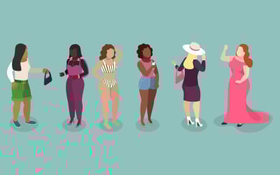 Büyük beden tarzı kızlar, kıvrımlı hatlara sahip güzel, dolgun kadınlar