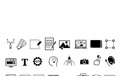 Набор линейных иконок для веб-дизайна и разработки.