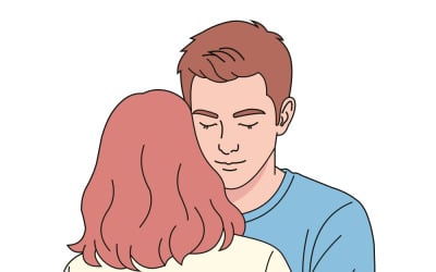 Tenero abbraccio tra due persone che trasmette amore, conforto e connessione