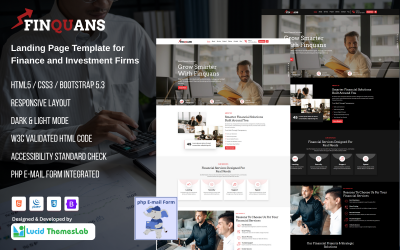 Finquans – inteligentny szablon HTML strony docelowej dla finansów