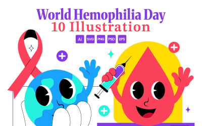 10 World Hemophilia Day Vector Illustration