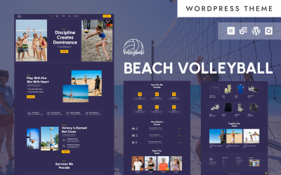 Röplabda - Strandsport Aréna és Röplabda Akadémia WordPress Elementor Sablon