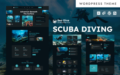 Sea Dive - Экспедиции по дайвингу и морские туры. Тема WordPress Elementor.