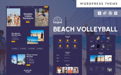 Волейбол - Пляжная спортивная арена и волейбольная академия. Тема WordPress Elementor.