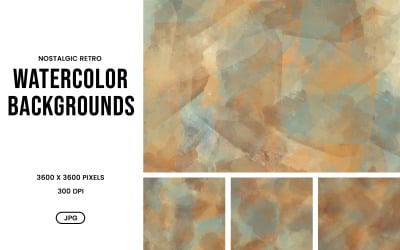 Watercolor Background Set – Nostalgic Retro Abstract Textures