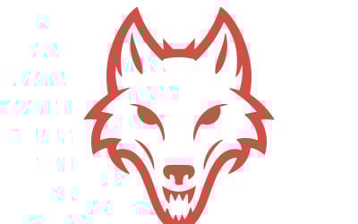 A sleek vector logo design featuring an avant-garde wolf head