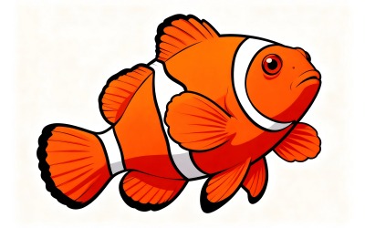 Beautiful Color Clownfish Coral Feefs (Ai Illustration Image + Vector Line Art)
