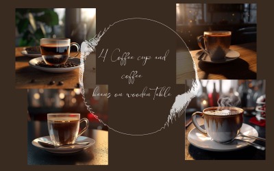 Cappuccino on wooden table
