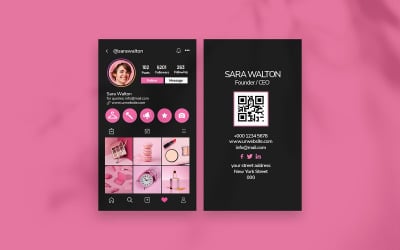 Dark Theme Instagram IG Business Card
