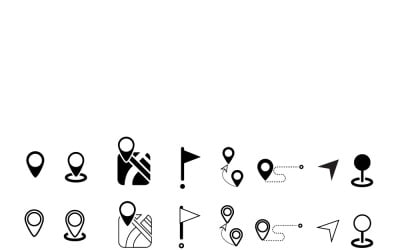 Modern Map Pin and Location Marker Icon Set