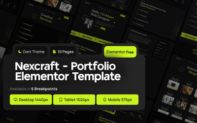 Nexcraft – Kit di modelli Elementor per portfolio e freelance
