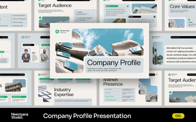 PEONA | Clean Company Profile Google Slide