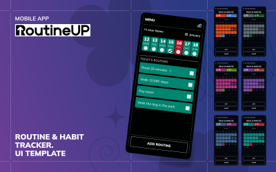 RoutineUp – 习惯与作息追踪移动应用 UI 模板