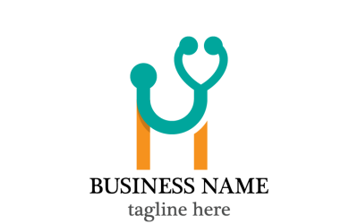 Szablon logo „Health Letter H” dla marki medycznej i wellness