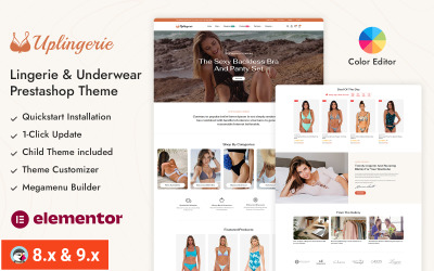 Uplingerie - Адаптивна тема PrestaShop для магазину бікіні та білизни