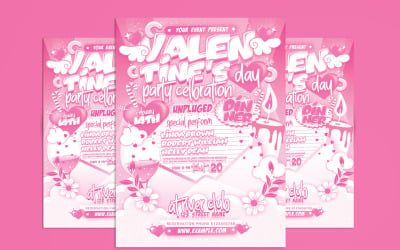 Valentines Party Flyer Pink Poster