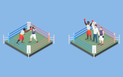 Boxing people,  scenes of boxers in the ring